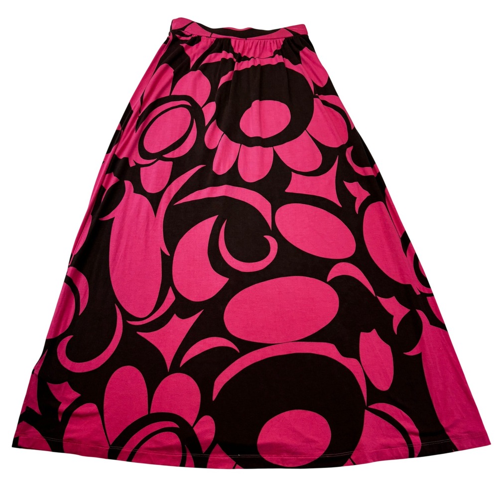 Boden Maxi Skirt Womens 2P Pink Brown Floral Graphic Jersey Knit A-Line